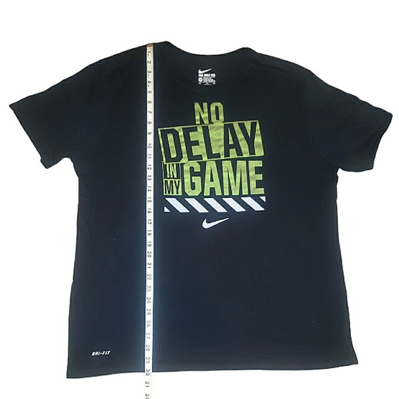 The Nike Tee Dri-Fit Athletic Cut No Delay In My Game Graphic Black T-Shirt XXL - Picture 11 of 11